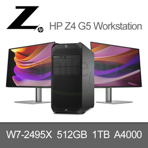 HP Z4 G5 W7-2495X 4.6 24C / 512G / 1TB SSD / A4000